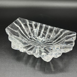 Rectangular Crystal Trinket Dish, Vintage Crystal