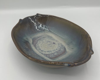 Bill Campbell Glazed Pottery Oval Dish