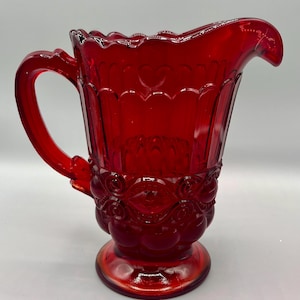 Mosser Glass Red Eyewinker Pitcher Vintage