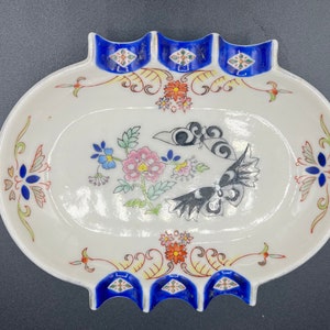 Vintage Hand Painted Oval Ashtray Made in Japan