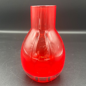 Red Blown Glass Bud Vase, Small Minimalist Vase, Vintage