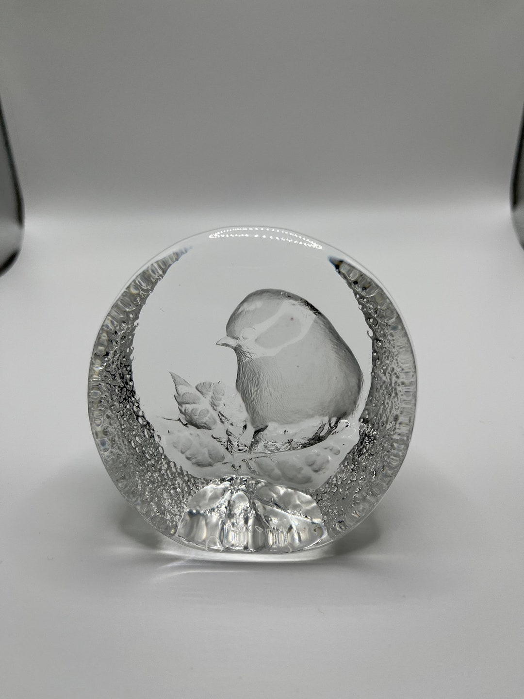 Mats Jonasson Full Lead Crystal Bird Paperweight Etsy