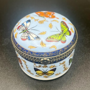 Butterfly Trinket Box Pill Box Bright Colors