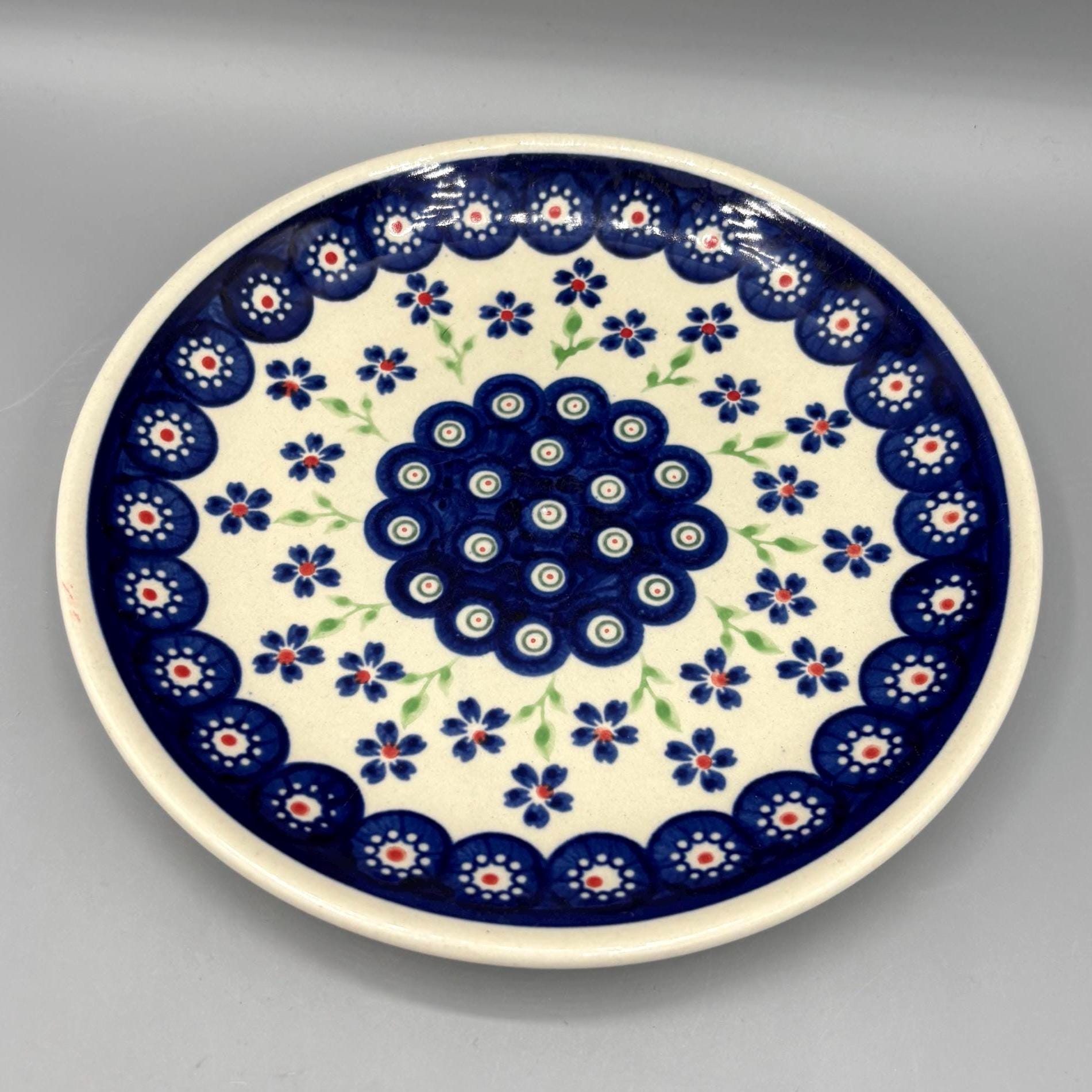 コロー 「井戸端の女」 原画同縮尺近似（12号）（プリハード・デジタグラ） Polish Pottery 71⁄2-inch Butter Dish (Himalayan Blue Poppy Theme