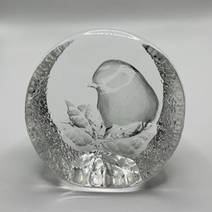 Vintage Mats Jonasson Maleras Handblown Crystal Medium Heart
