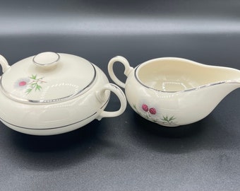 Society Larchwood China Creamer and Sugar Set