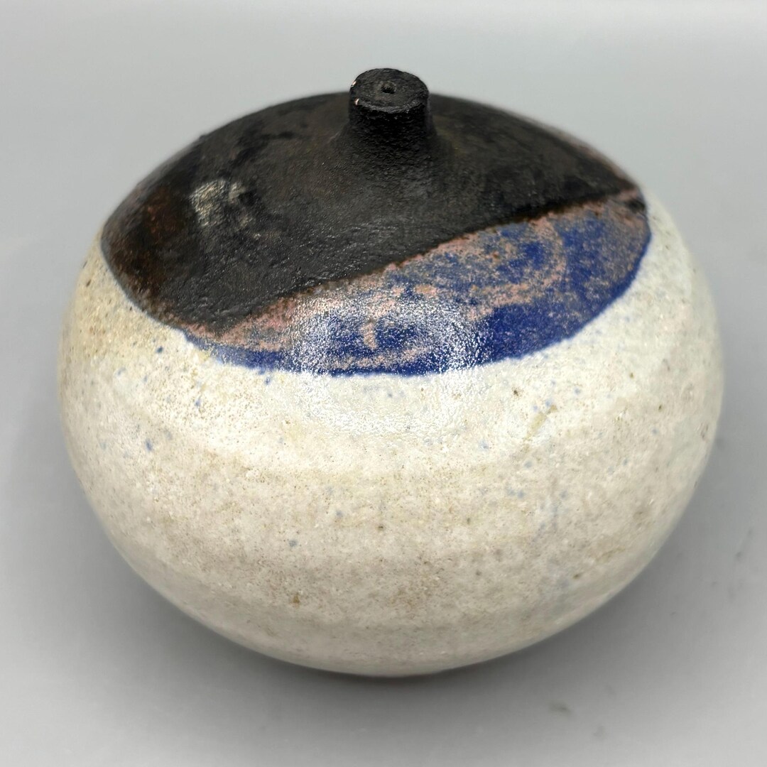Studio Pottery Weed Pot Bud Vase, Hand Thrown Ceramic Sphere Vessel ...