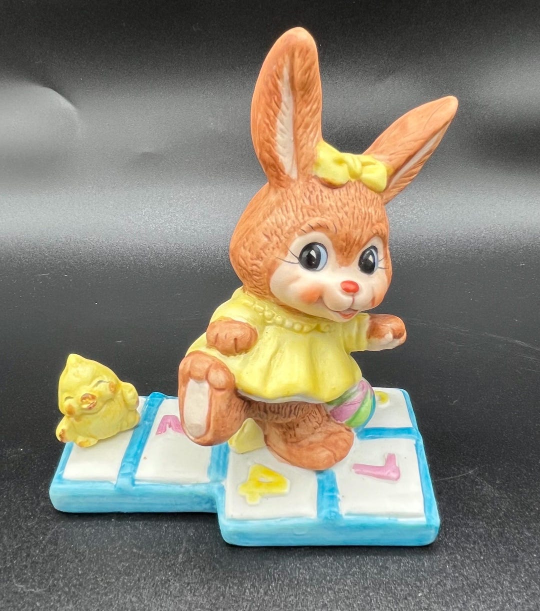 Vintage Rabbit Bunny Hopscotch Figurine - Etsy