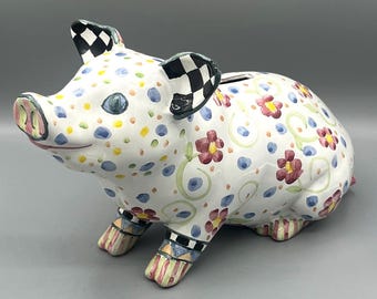 マッケンジーチャイルズ　ピッグ　ぶた　貯金箱　セラミック　ハンドペイント　陶器製 imgrc0107538736.jpg 工芸品