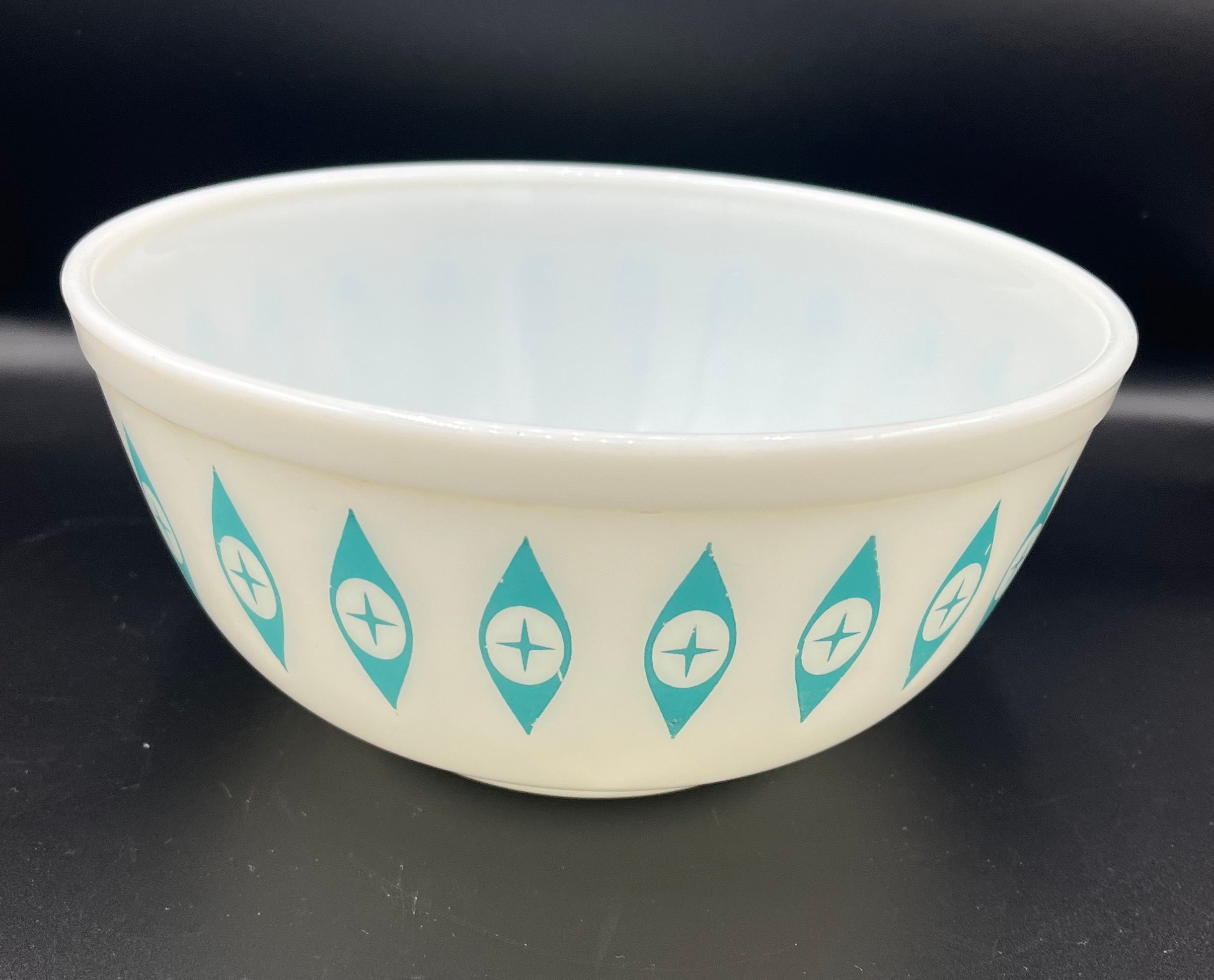 人気便利グッズ Atomic 1950s RARE Eyes 403 Bowl Pyrex White and Turquoise ポップス/ロック(邦楽)