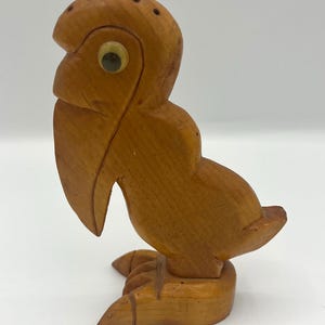 Wooden Pelican Toothpick Appetizer Holder, Mid Century Bird Serving, Vintage