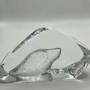 RARE Retired Mats Jonasson Full Lead Crystal Seal