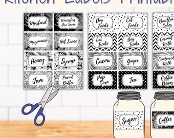 Afdrukbare keukenlabels | Voorraad-, ingrediënt- en kruidenorganisatie (pdf)
