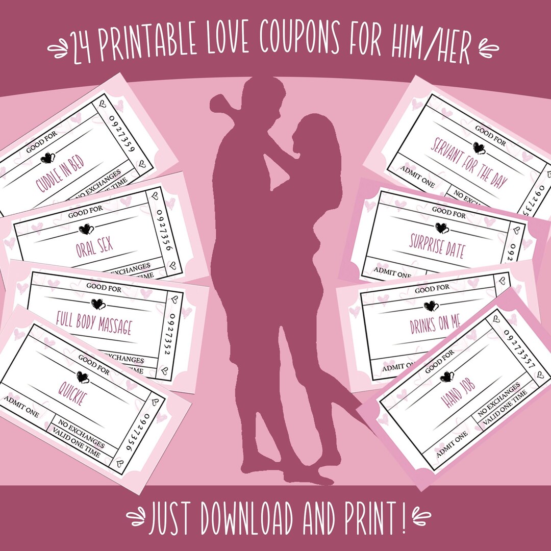 24 Printable Love Coupons | Dirty Coupons for Him or for Her ...