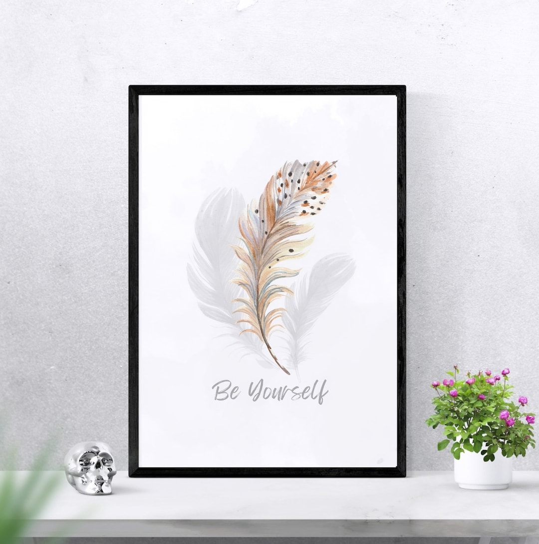 Feather Digital Wall Art Printable Feather Wall Art Gift for - Etsy