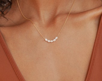 Tiny Rice Pearl Necklace • Freshwater Pearl Necklace • Dainty Pearl Jewelry • Minimalist Layering Necklace • Gift For Her