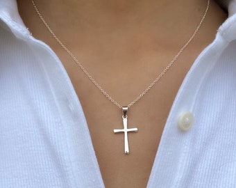 Cross Necklace, Dainty Cross Religious Necklace Jewelry, Mens Cross Necklace, Valentine's Gift Jewelry for Women