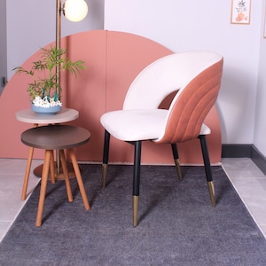 Dining Chair Brass Metal Arms, Chairs for Living Room, Chairs for Dining Room, With Upholstery