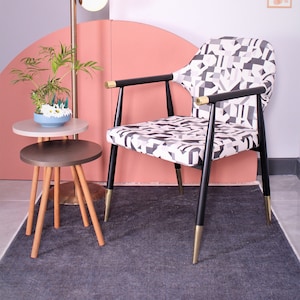 Dining Chair Brass Metal Arms, Chairs for Living Room, Chairs for Dining Room, With Upholstery