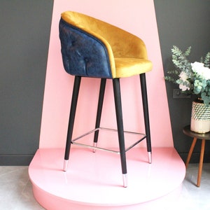 Sgabello da bar con gambe in legno trapuntate, sedia da bar alta con rivestimento in tessuto, sedia da discoteca, sedia da bar da cucina, arredamento per la casa, design d&#39;interni