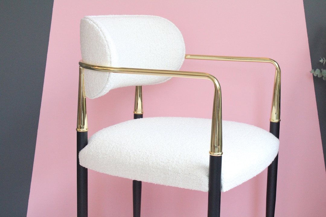 Dining Chair Brass Metal Arms, Chairs for Living Room, Chairs for