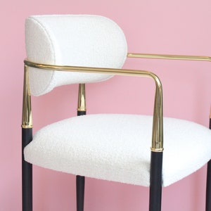 Dining Chair Brass Metal Arms, Chairs for Living Room, Chairs for Dining Room, With Upholstery