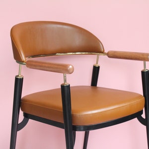 Dining Chair Brass Metal Arms, Chairs for Living Room, Chairs for Dining Room, With Upholstery