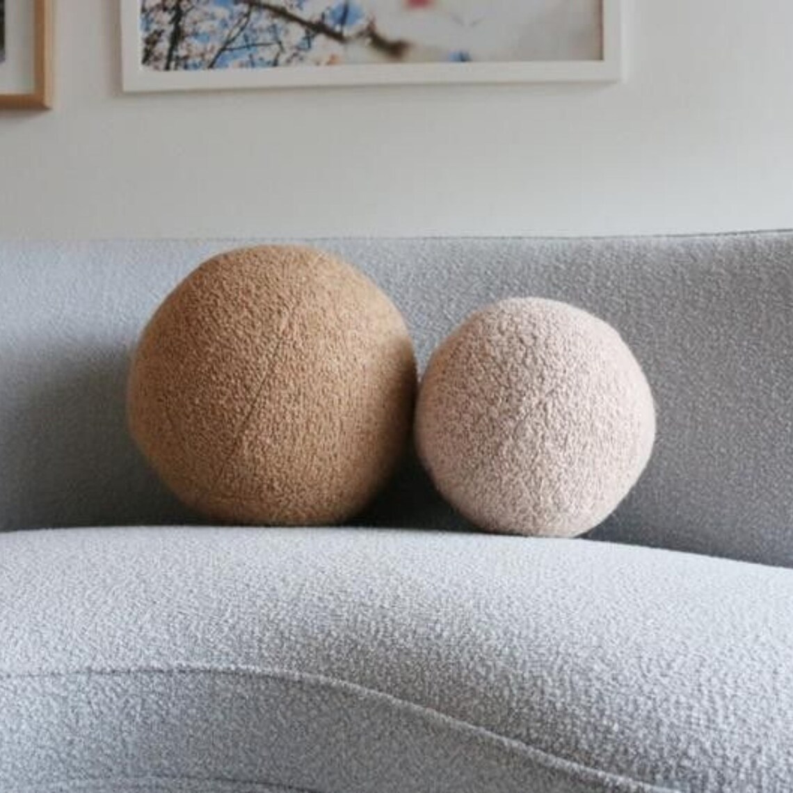 Boucle Fabric Armchair, Sofa Chair and Ottoman, Luxury Furniture