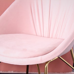 Half Arm Brass Metal Legs, Dining Chair, Perfect Furniture for Living Room, Dining Room Decoration, Home Decoration, Velvet Chair