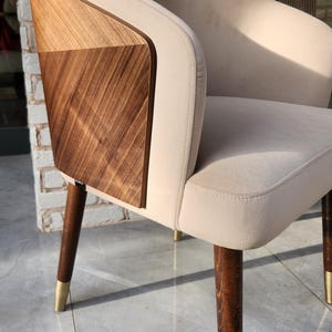 Modern Bentwood Dining Chair with Upholstered Seat and Back – Elegant Design for Dining Room or Living Room, interior design
