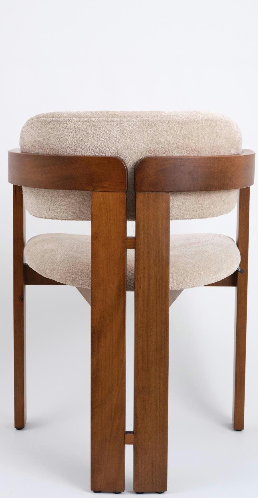 Modern style dining chair, Made of hornbeam wood, Produced by hand, Custom color and fabric options are available.
