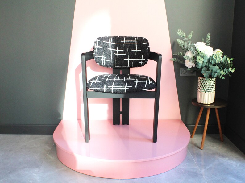 Modern Upholstered Dining Chairs, Completely Handmade, Boucle