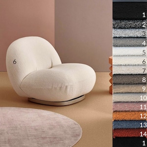Boucle Fabric Armchair & Ottoman Set: Luxury Accent Furniture