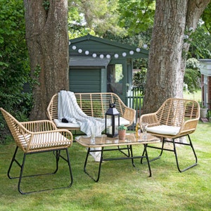 Silla moderna de ratán para jardín de café, sillas de comedor de mimbre de  plástico de pavo real tejidas apilables para boda