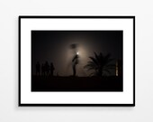 Night photography Desert oasis Algeria Decorative art print