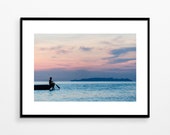 Travel photography Pirogue archipelago Sulawesi island Indonesia sunset Decorative art print