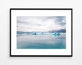 Photo travel iceberg beach Iceland Decorative art print