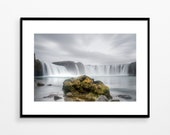 Poster long exposure Waterfall Iceland Decorative art print