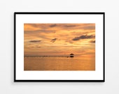 Travel photography Ocean archipelago Sulawesi island Indonesia sunset Decorative art print