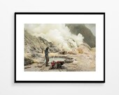 Table Crater Volcano Kawah Ijen Indonesia Print decorative art