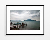 Travel photography Volcano Lake Atitlan Guatemala Decorative art print