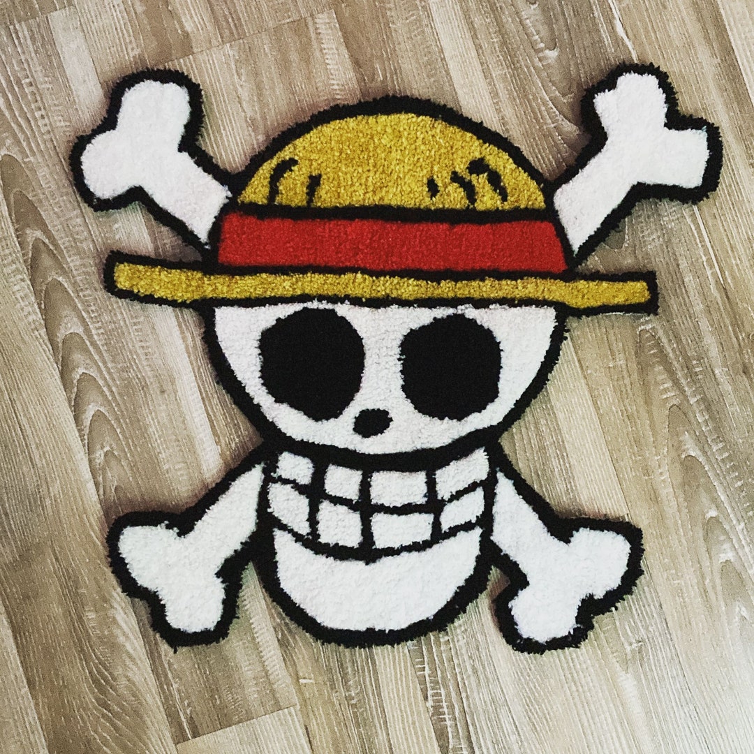 Straw Hat Skull Custom Rug With the Straw Hat Crew Skull Etsy