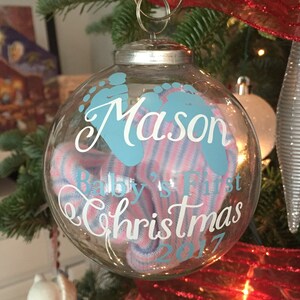 Baby's First Ornament (mit Baby Andenken befüllbar)