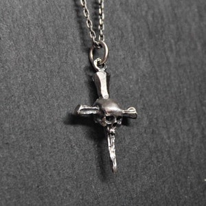 Skull and Cross Necklace - Sterling Silver Pendant