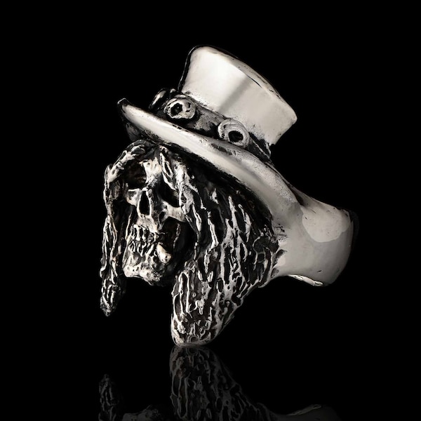 Guns 'N Roses Slash ring - smoking slash skull bague en argent sterling-bijoux Rocker