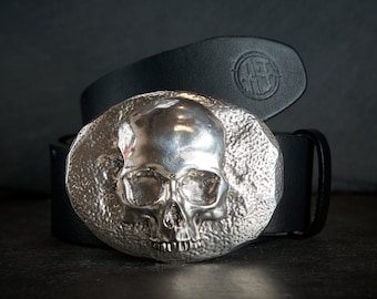 Skull Belt buckle -Exclusive authors Mens belts - Genuine Leather belt -for 1.5'' buckle