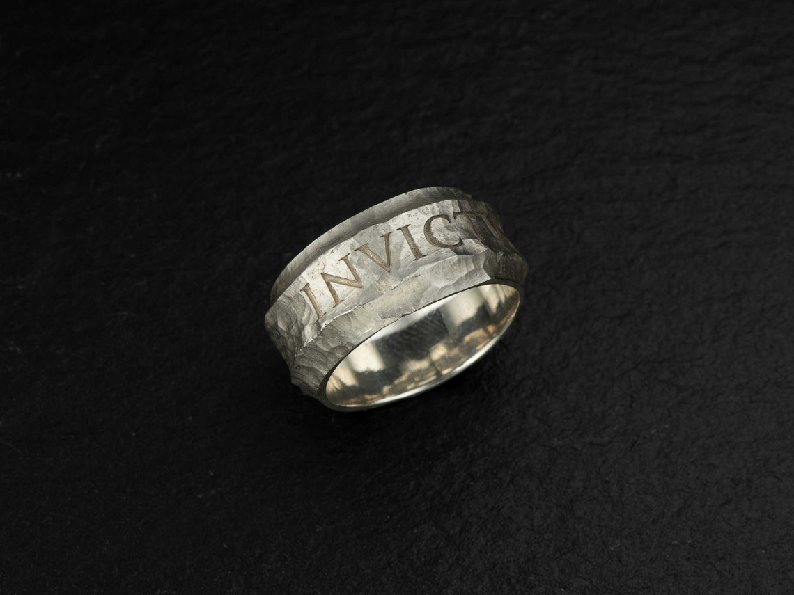 INVICTUS Sterling Silver Ring: Invincible Engraved Band - Etsy