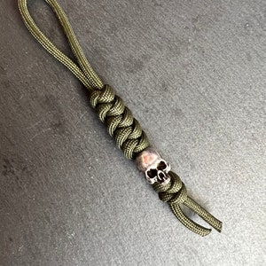 Half jaw Skull lanyard bead silver paracord EDC Knife bead-knife accessory image 10