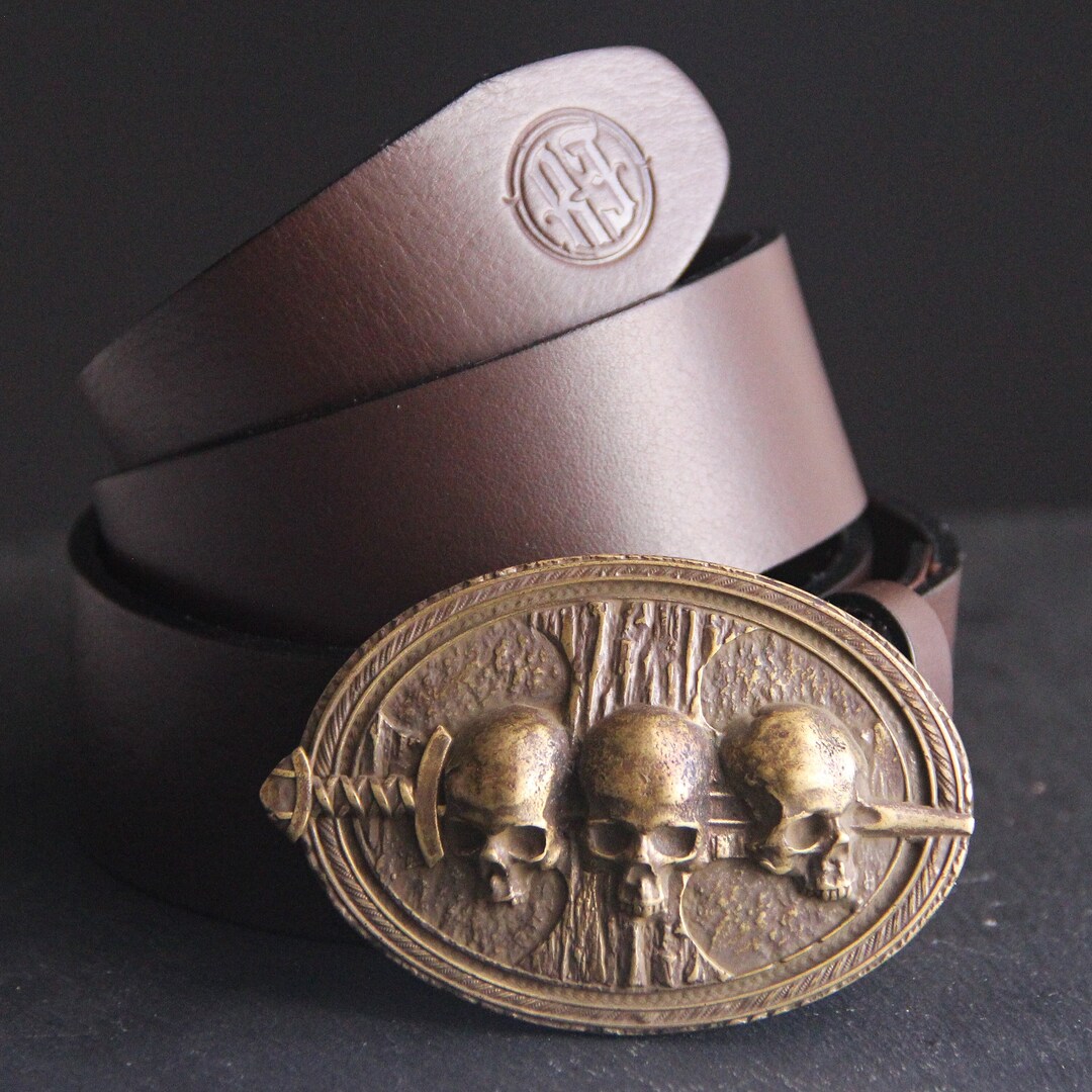 mens skull belt