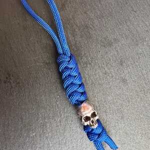 Half jaw Skull lanyard bead silver paracord EDC Knife bead-knife accessory image 9